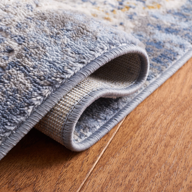 Tapis beige / bleu Palma 322, Carré 6 pi 7 po