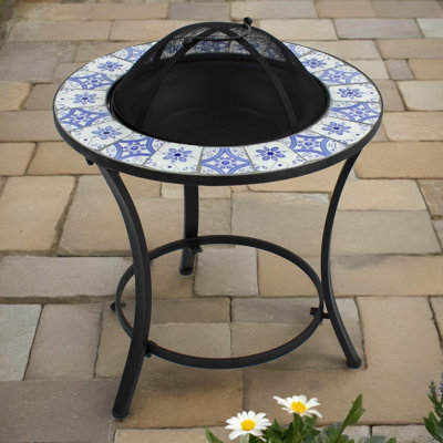 Nassau 56Cm H x 58Cm W Ceramic Outdoor Fire Pit with Lid