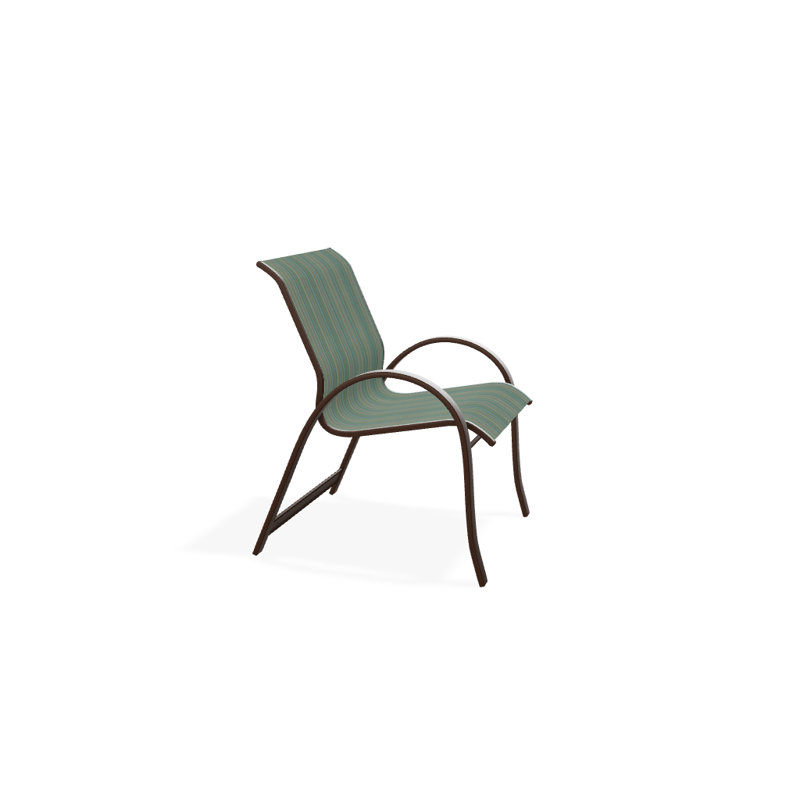 Aruba Stacking Patio Dining Armchair, Kona