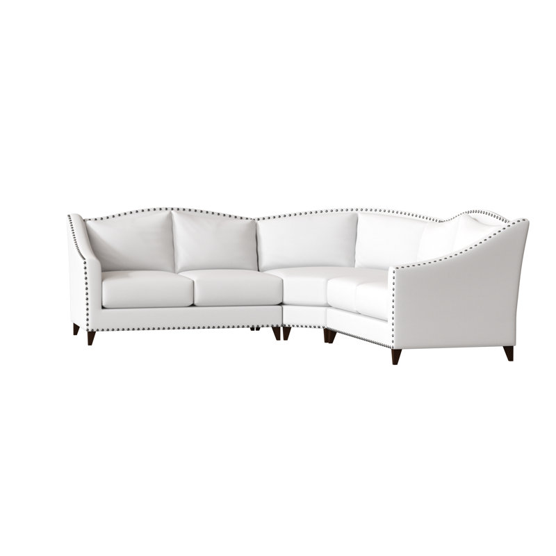 Canapé modulaire Carolina, Blanc délavé Marves, Noyer, Argent