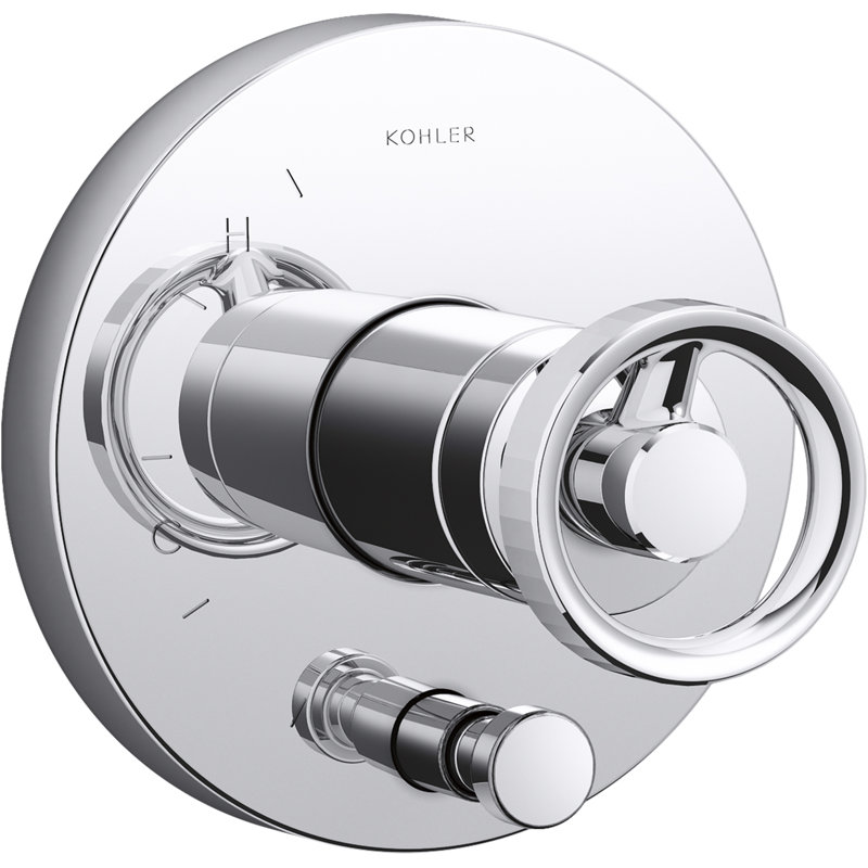 Components Rite-Temp Shower Valve Trim with Diverter and Industrial Handle, Chrome poli