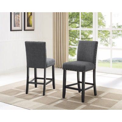 Counter Height Stools With Nailhead Trim Set Of 2 by Winston Porter