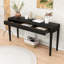 Console légère de luxe avec 3 tiroirs et poignées ondulées-9355362