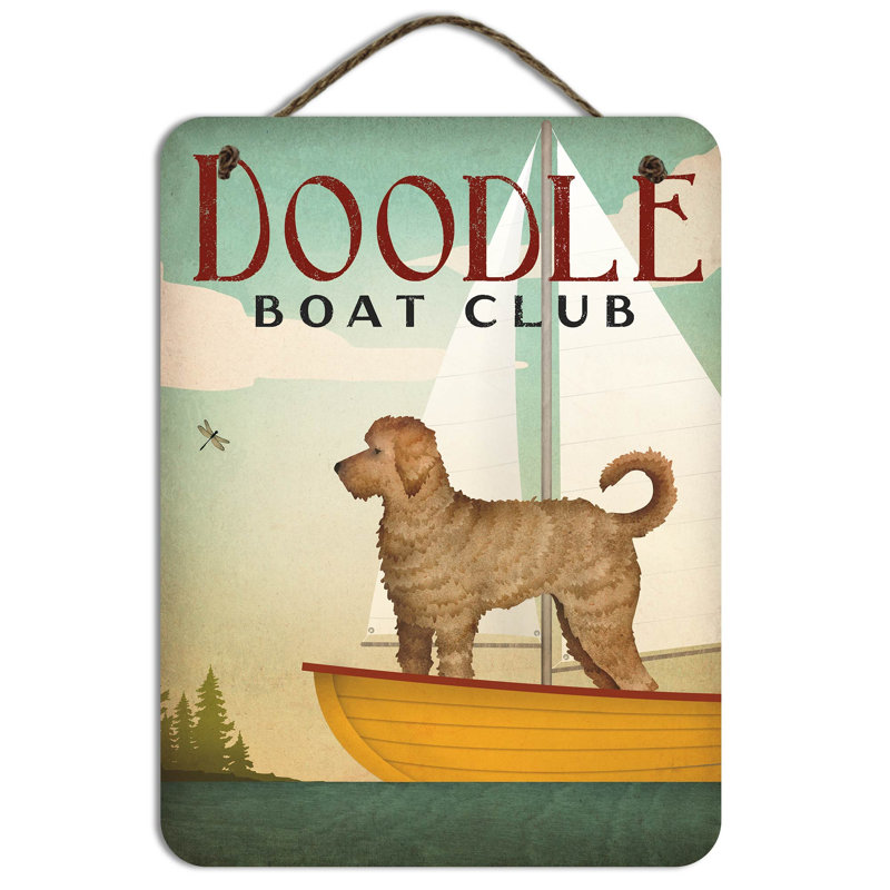 Tableau d'art en bois suspendu Doodle Sail