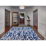 Shizoku Wool Abstract Area Rug in Ivory/Navy Blue/Cobalt Blue/Bright Red