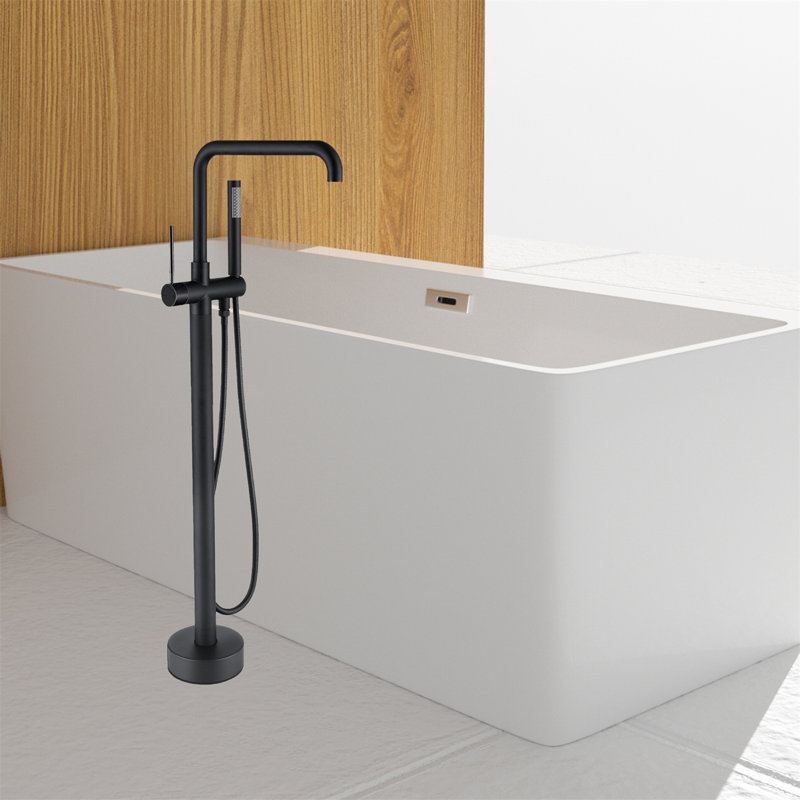 Robinet de baignoire à fixation au sol, Noir mat