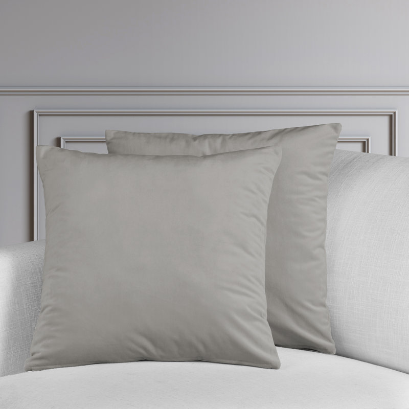 Heritage Plush Velvet Throw Pillow Covers - Decorative Pillow Covers, City Gray