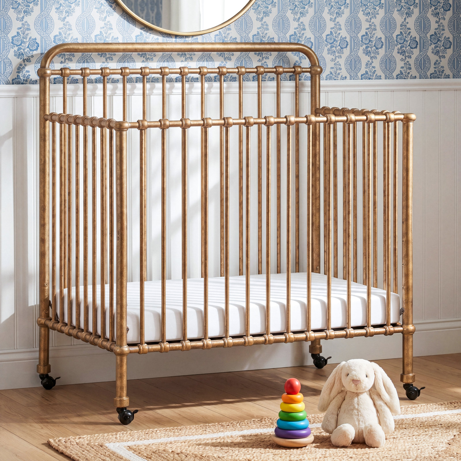 Winston Iron 4-in-1 Convertible Crib, Vintage Gold