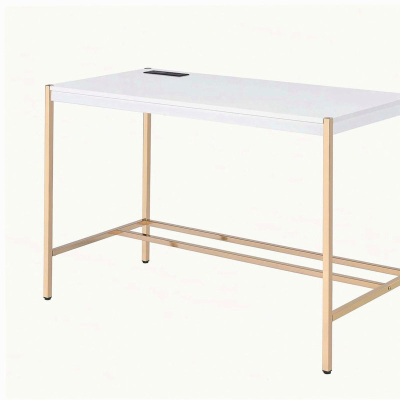 Bureau d'écriture avec ports USB, Blanc