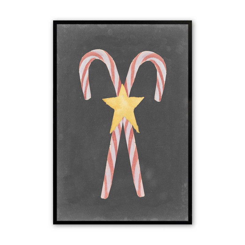 Imprimé magique «Candy Cane», H 15 po x l 12 po, Cadre noir satiné