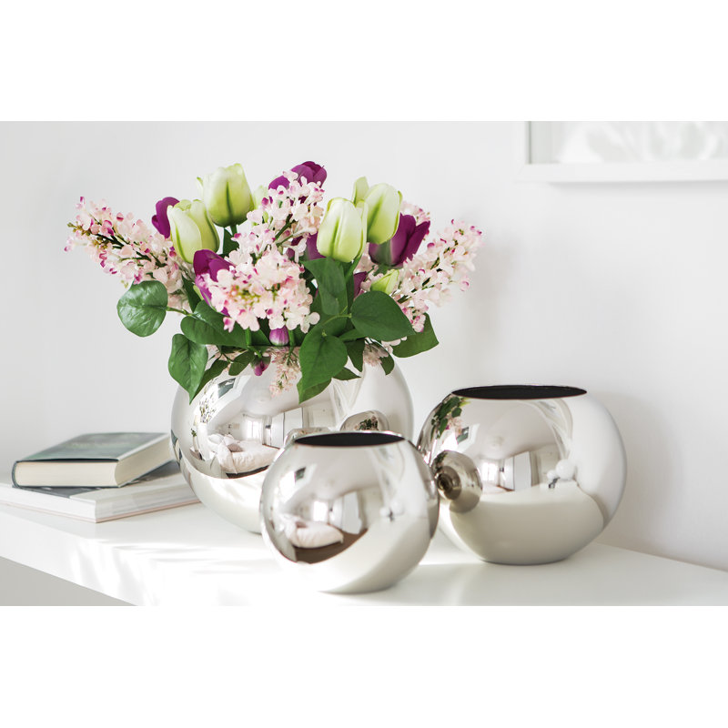 Moon Handmade Metal Table Vase, 16cm H x 20cm W x 20cm D