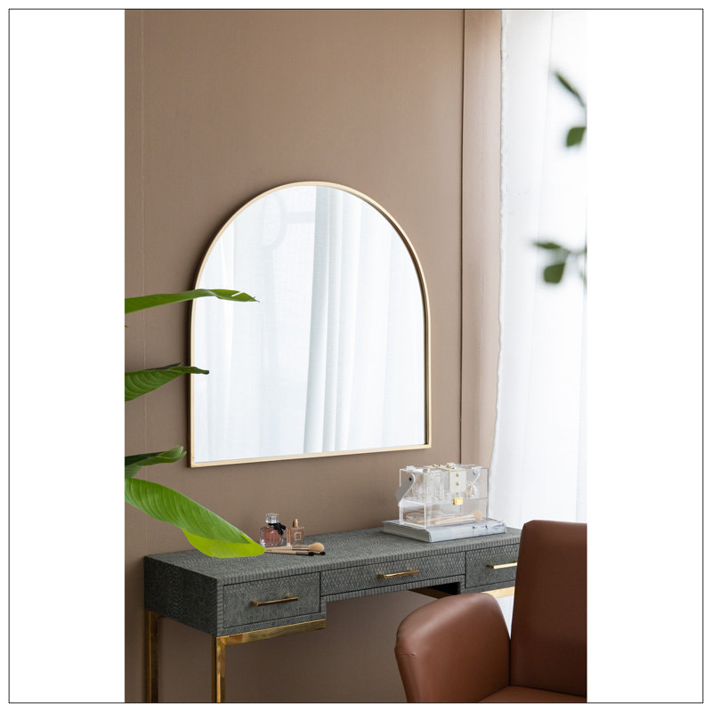 Miroir décoratif arqué avec cadre en fer, décoration murale pour salle de bain, chambre à coucher, vestibule, manteau de cheminée