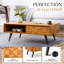 Table basse à 4 pieds en bois massif avec rangement Georgina-74812131