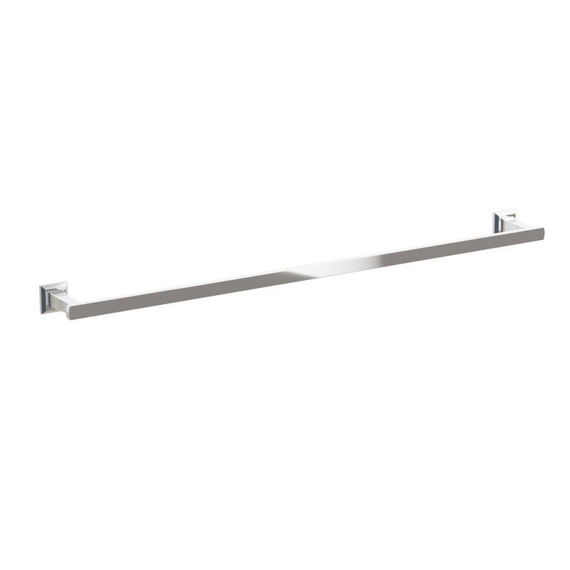 Porte-serviettes évasé transitionnel 9 po Emtek avec rosette carrée chanfreinée, Chrome poli