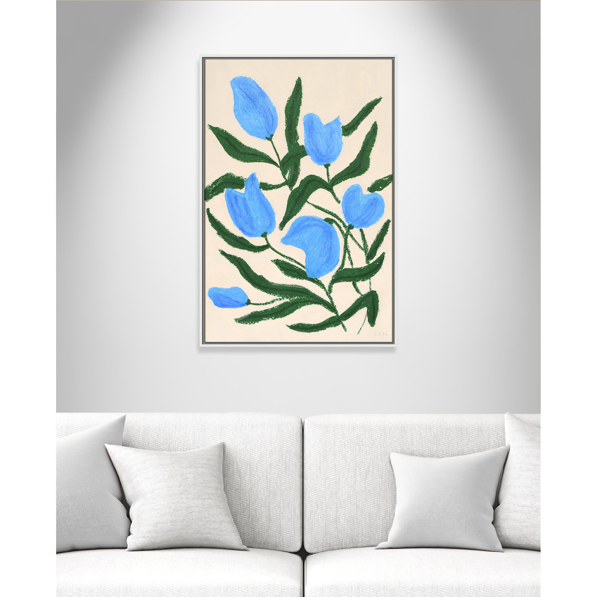 Blue Tulips Print by Camilla Bergqvist, White, 37.5" H x 25.5" W