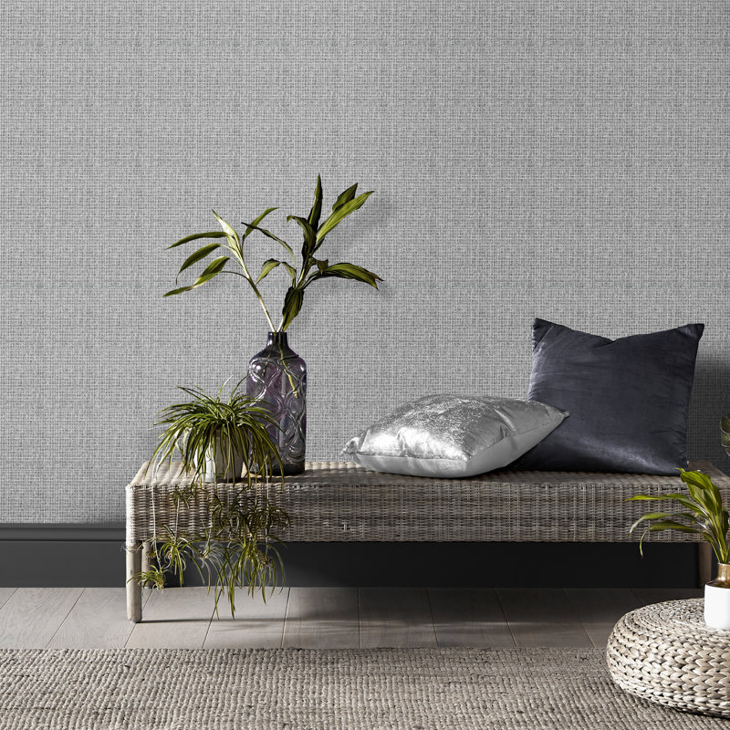 Sisal Grey Wallpaper, Gray