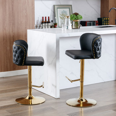 Jaichand Adjustable Height Counter Stool with Metal Frame