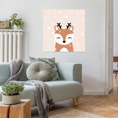 Adorable mignonne cerf, hiver contemporain