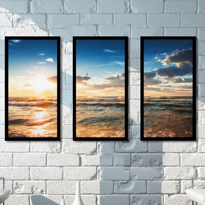 Cloudscape Over the Sea - 3 Piece Picture Frame Photograph Print Set on Acrylic -  Picture Perfect International, 704-4453-1224