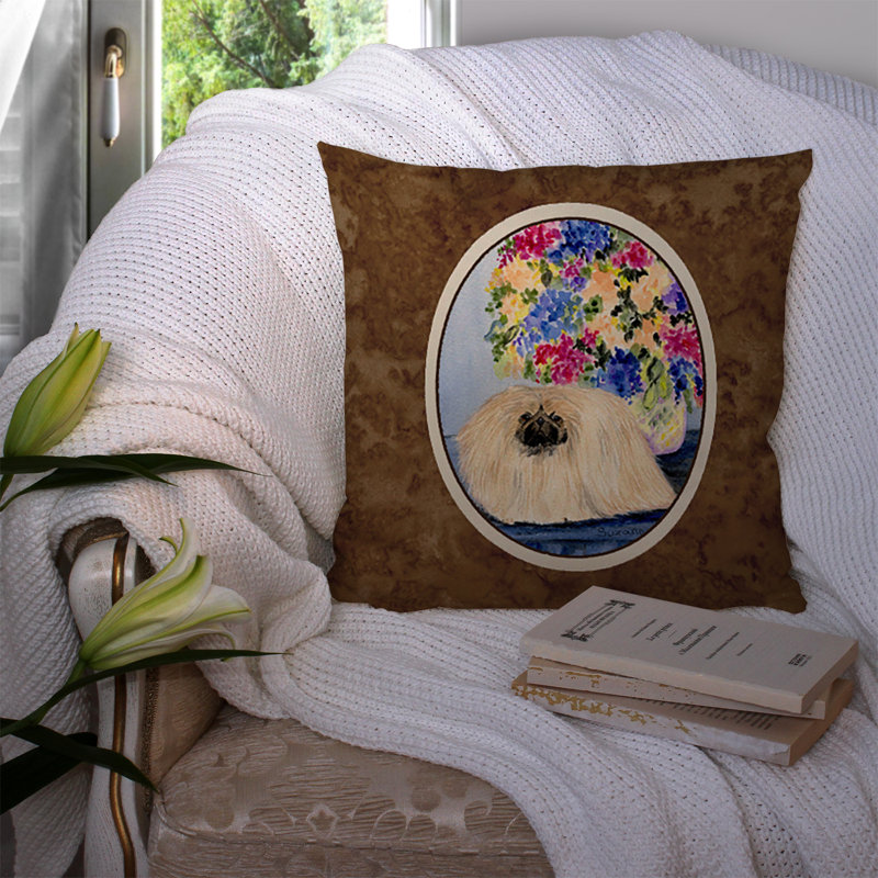 Coussin intérieur/extérieur brun pékinois