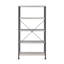 Bibliothèque à 4 tablettes avec structure en métal en bois flotté gris et noir-175786090-175786069
