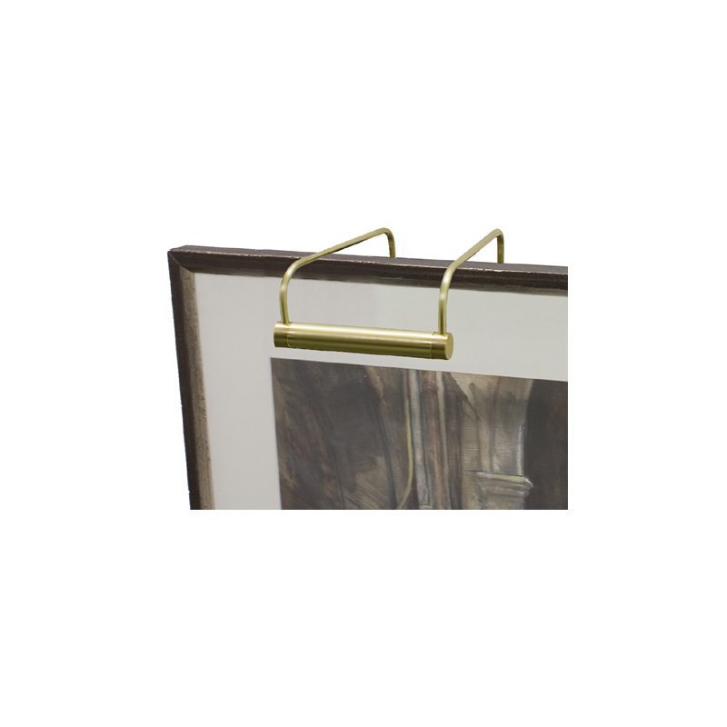 Frame Mounted Picture Light, Satin Brass, 7.5" H x 11" W x 8" D