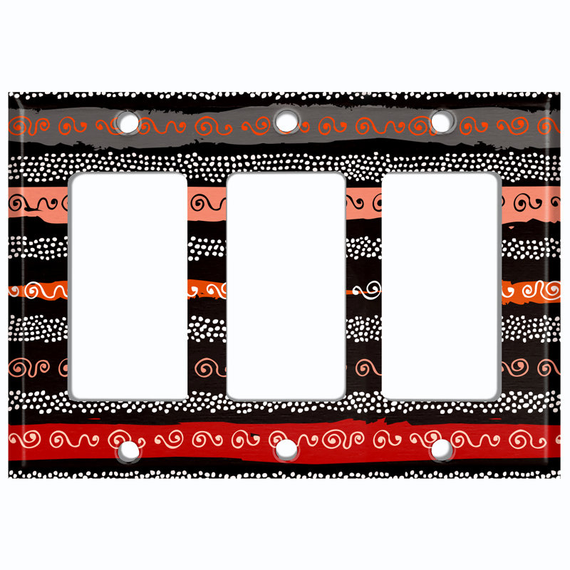 Patterned 3 - Gang Toggle Light Switch Standard Wall Plate
