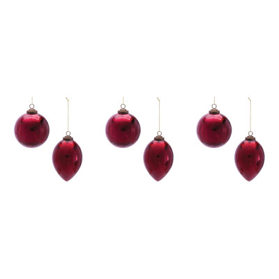Glass Holiday Ornaments (Set of 6)
