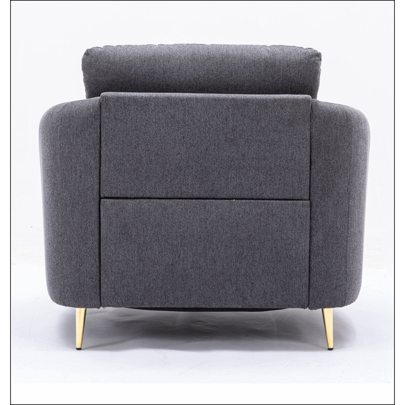 Fauteuil d'appoint gris à dossier lâche