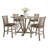 5Pcs Set Counter Table Set Square Counter Table Modern Farmhouse Rustic Look Distressed Look