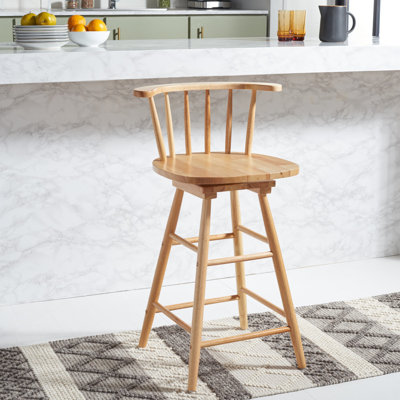 Swivel Counter Stool with Solid Wood Frame