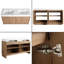 Ensemble de meuble-lavabo double 60 po avec plateau en résine Kaelor, meuble-lavabo double autoportant avec lavabo en résine-1810927230