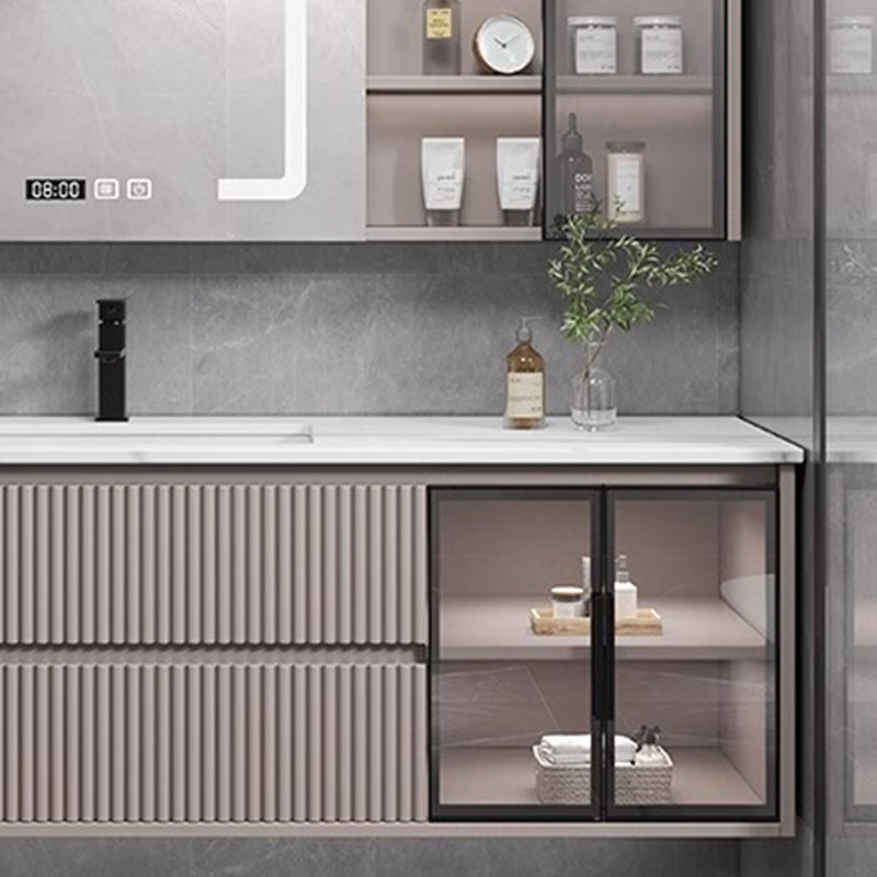 Simple multi-functional bathroom cabinet, Light Gray