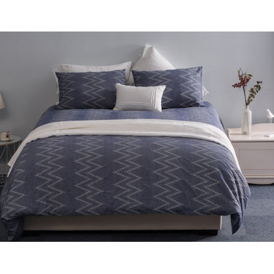  Cotton Yarn Dyed Woven Textured Duvet Cover Sets