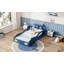 Lit voiture de course en bois, lit plateforme simple en forme de voiture avec roues-1444404129
