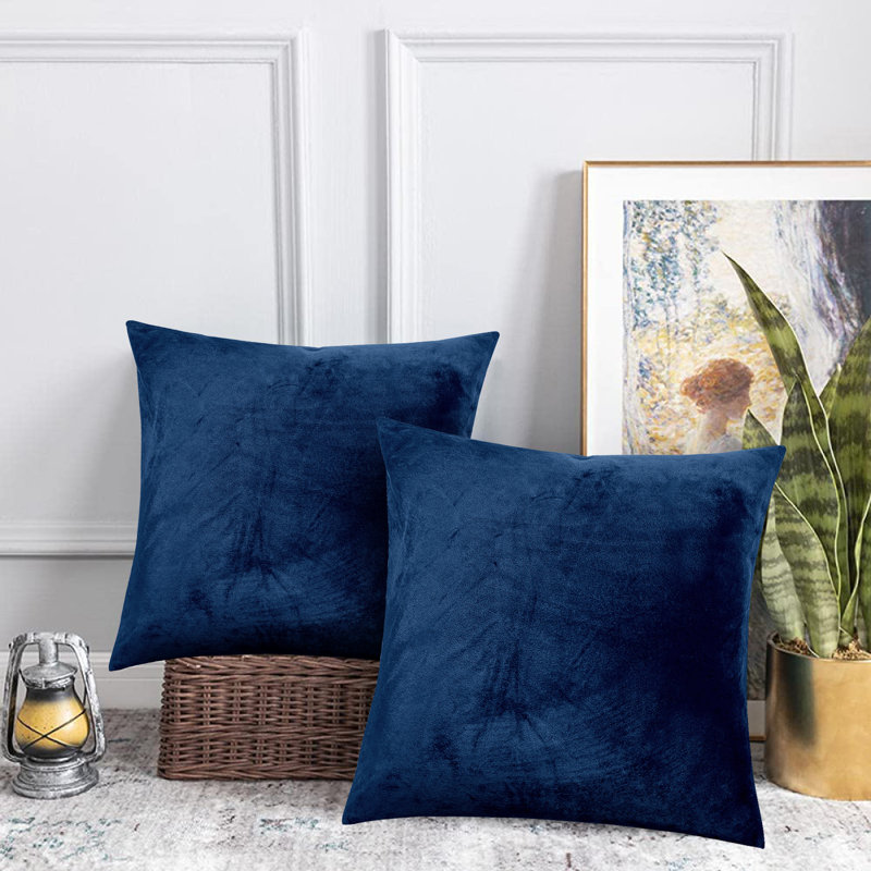 Velvet Scatter Cushion Cover, Blue