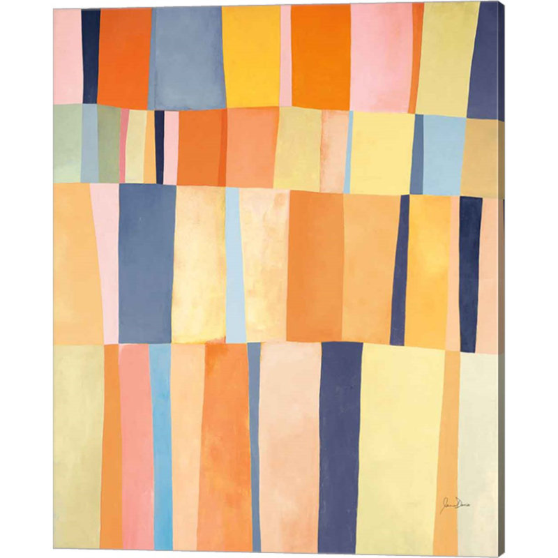 «Sunshine Stripes I Pastel» par Jane Davies - impression sur toile tendue