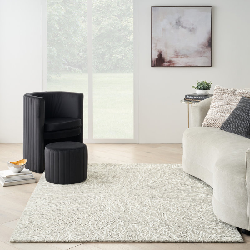 Tapis ivoire / blanc Darell, Rectangle 4 pi x 6 pi