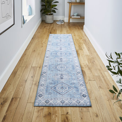 Bodak area rug Digitally Printed Light Blue