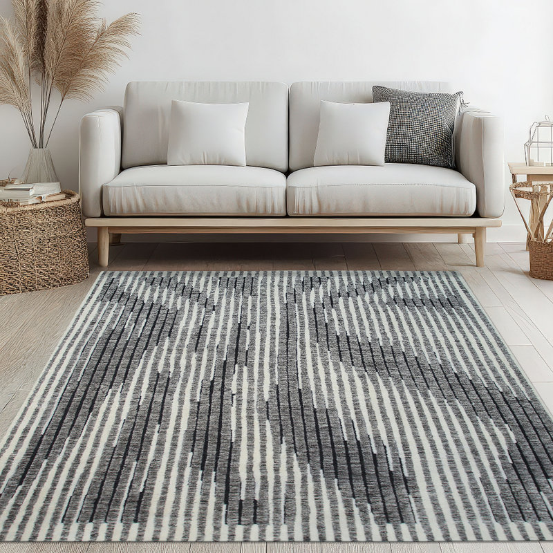 Tapis gris contemporain en laine noué à la main, Rectangle de 10 pi x 14 pi