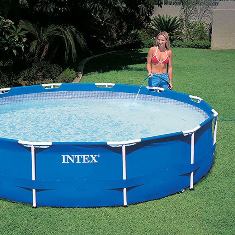 Intex Swimming Pool Cover Bundled W/ Metal Frame Above Ground Swimming Pool