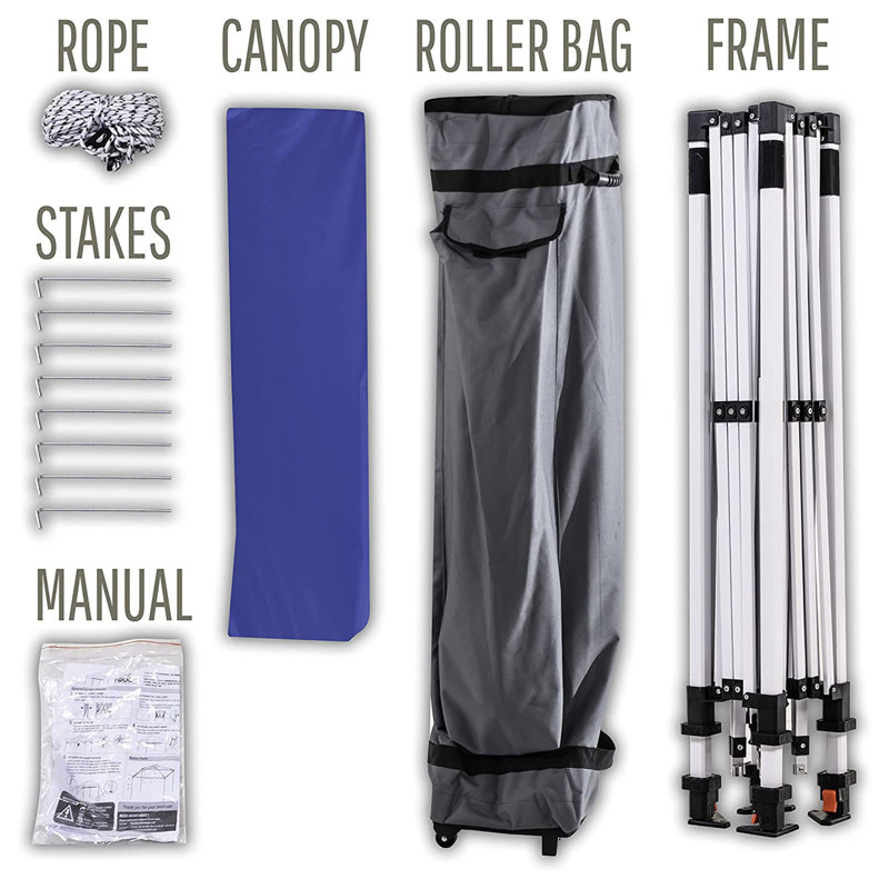 120'' W x 120'' D Steel Pop-Up Canopy, Blue