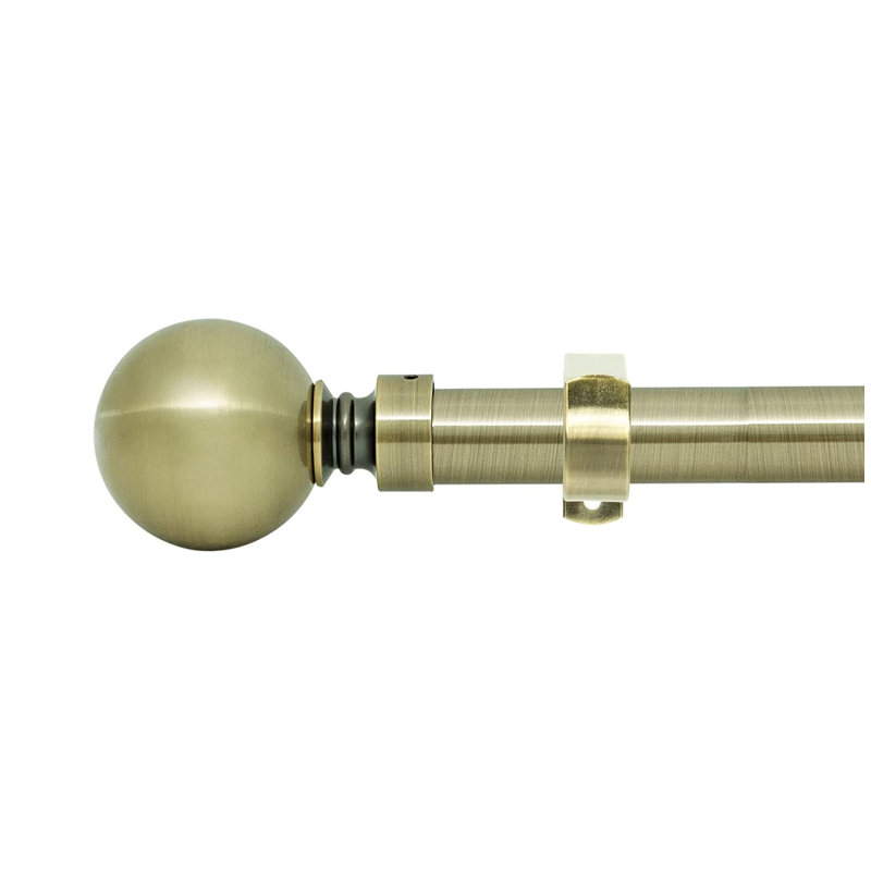 120cm Straight Tension Shower Curtain Rod & Hook Set, Brass