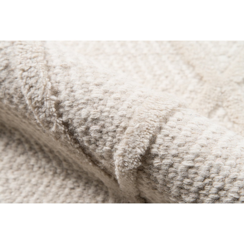 Langdon Wool Geometric Area Rug in Beige, Rectangle 5' x 8'