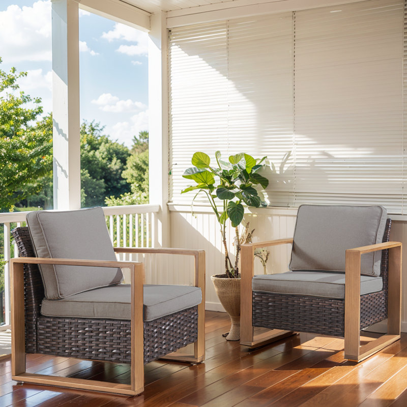 Suilmann Outdoor Lounge Chair, Brown, Gray