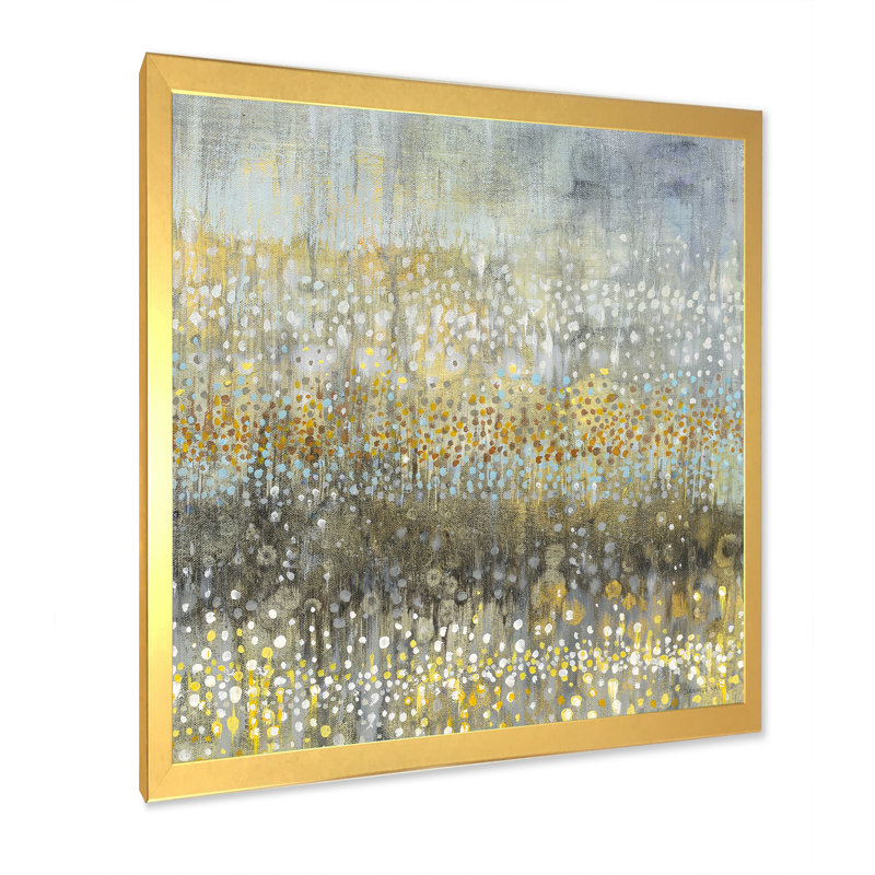 Glam Rain Abstract IV - impression, H 30 po x l 30 po x P 1 po, Cadre doré