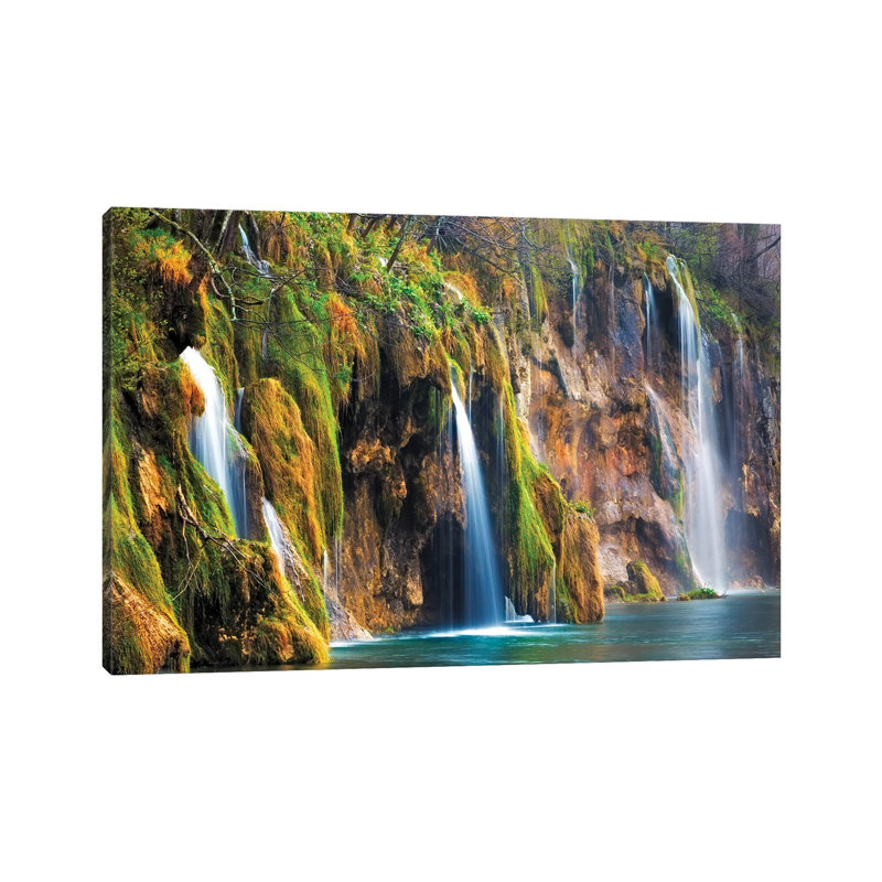 Croatia, Plitvice Lakes National Park. Waterfalls Into Stream. by Jaynes Gallery - Wrapped Canvas Gallery-Wrapped Canvas Giclée