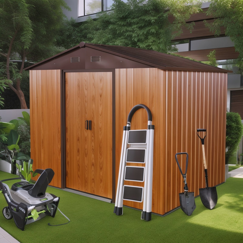 Metal Storage Shed, 74.8" H x 92.91" W x 68.5" D, Gray Incorrect