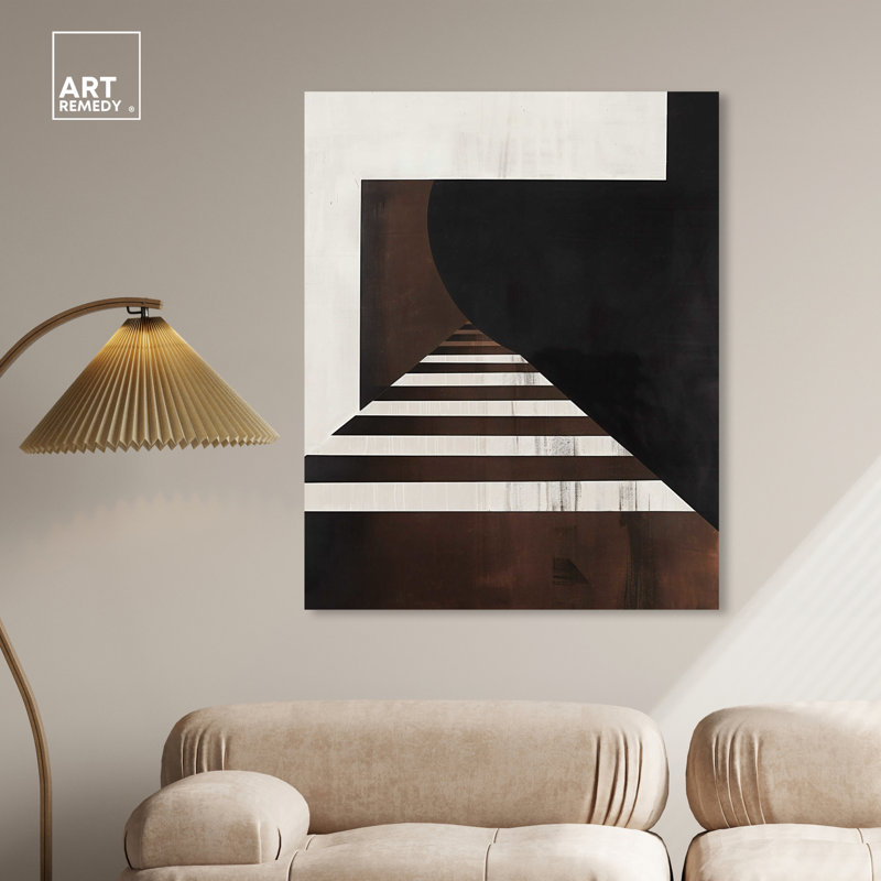 Large Black and Brown Abstract Canvas Wall Art