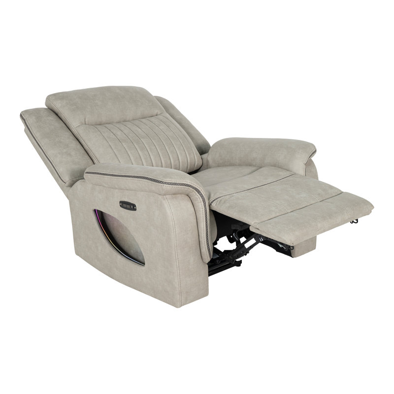 Bhatnagar Led Light Strip Power Recliner, Marron clair